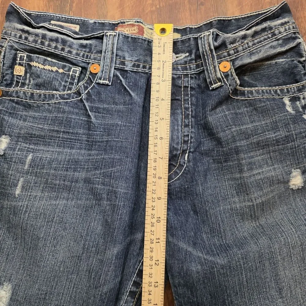Big Star Pioneer Y2K Distressed Boot Cut Jeans 33L Buckle Exclusive